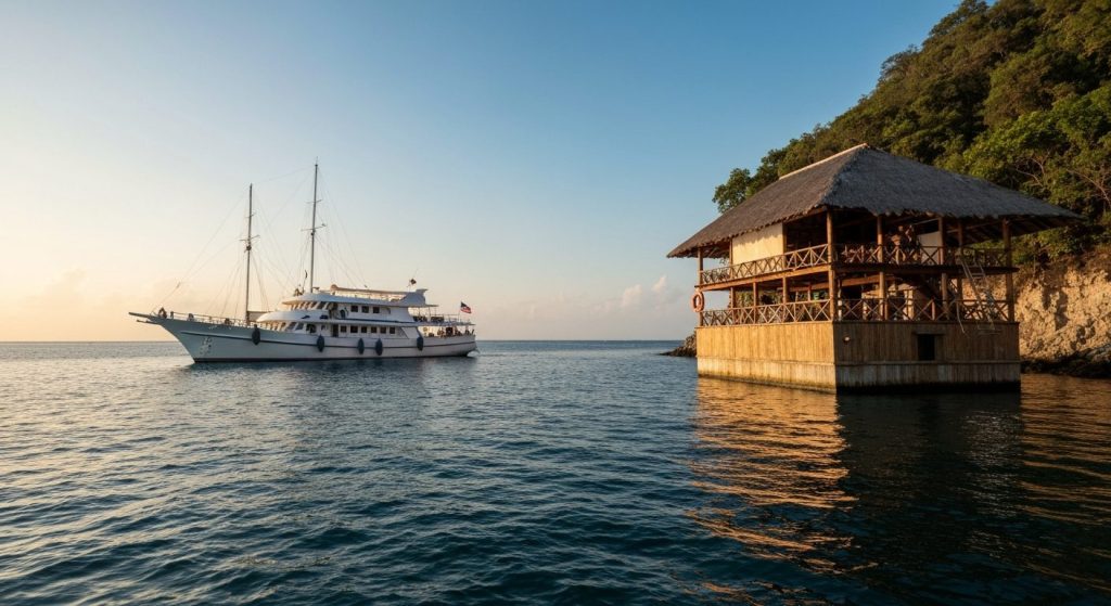 all-inclusive phinisi cruise komodo — Photorealistic editorial travel photograph relevant to: The exact-match authority