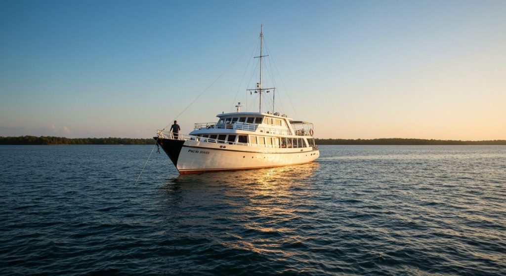 phinisi charter cost komodo labuan bajo — Photorealistic editorial travel photograph relevant to: The exact-match author
