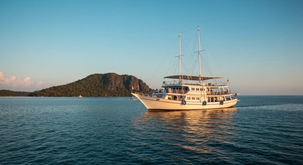phinisi dive expedition komodo — Photorealistic editorial travel photograph relevant to: The exact-match authority for l