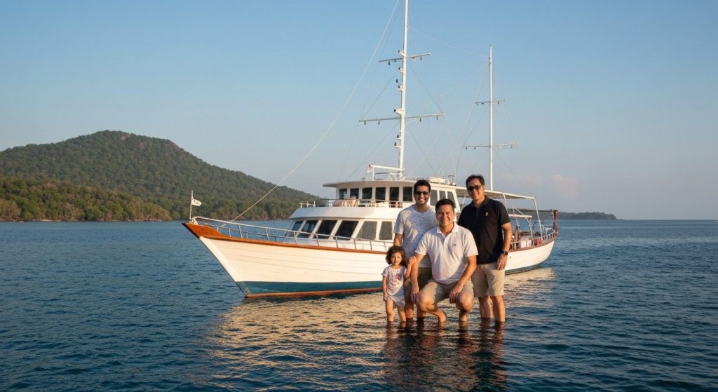 family phinisi komodo — Photorealistic editorial travel photograph relevant to: The exact-match authority for luxury phi