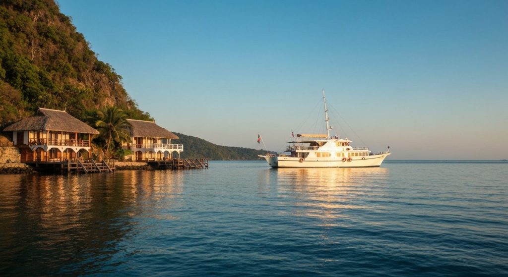 luxury phinisi komodo faq — Photorealistic editorial travel photograph relevant to: The exact-match authority for luxury