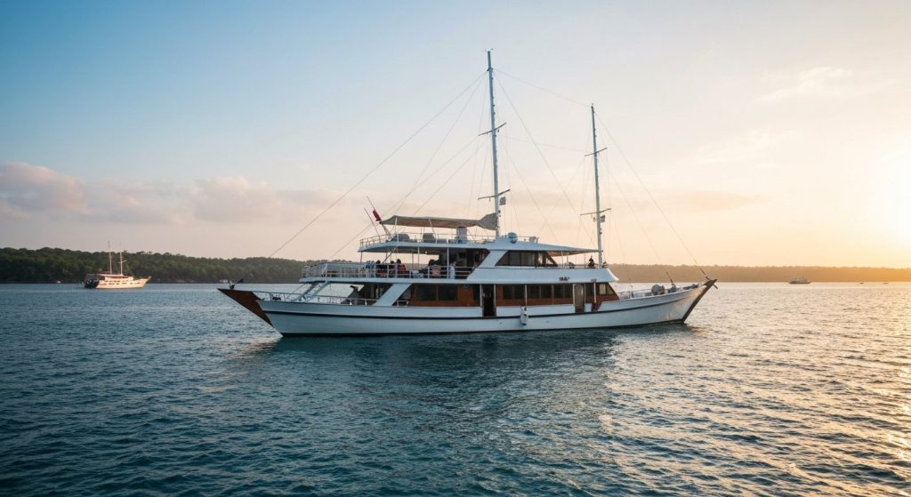 honeymoon phinisi komodo — Photorealistic editorial travel photograph relevant to: The exact-match authority for luxury